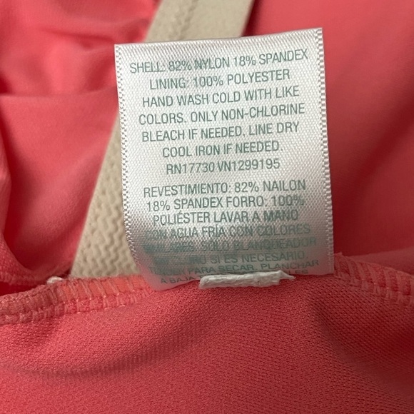 Kona Sol Women’s Orange One Piece Swimsuit L Adjustable Straps VNeck Summer Swim - Picture 7 of 11